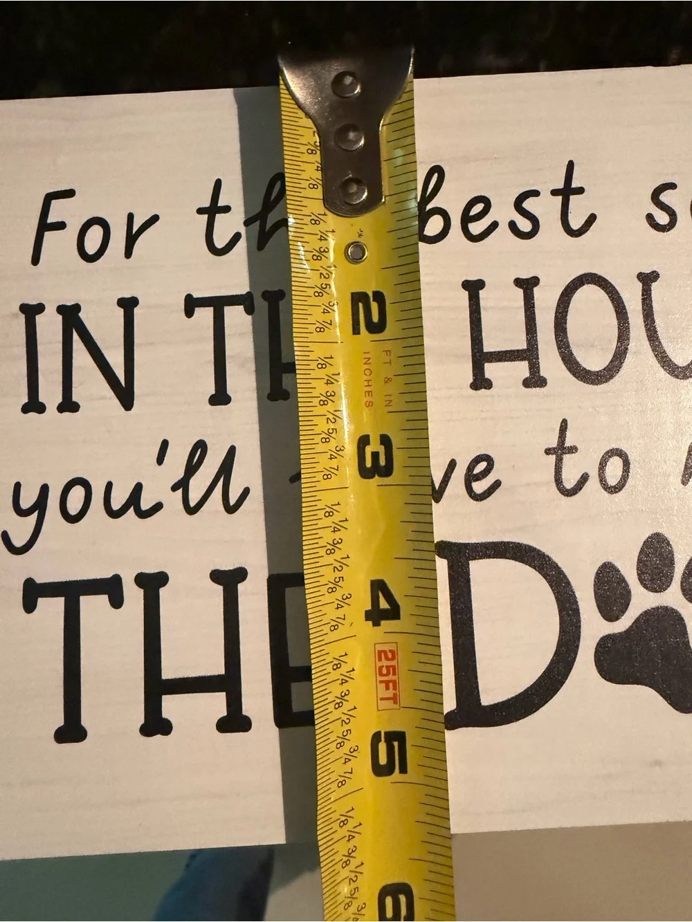 White & Black Pet Quote Block Sign - 'Move The Dog'